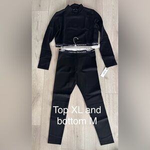 🌟NEW🌟 Calvin Klein Performance Black Leggings XL & crop top M Performance Set